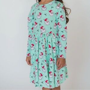 Green Santa Print Dress